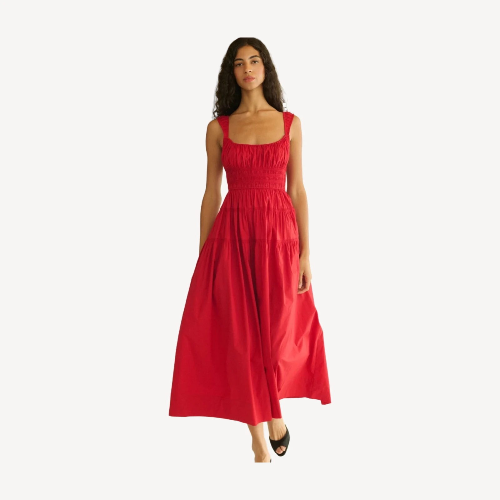 CLOVER DRESS -- DEEP TOMATO