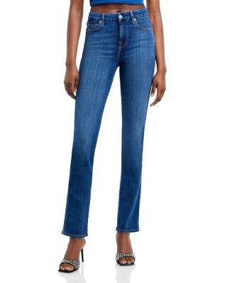 7 For All Mankind Slim Illusion Kimmie Mid Rise Straight Jeans in Luxe Love Story