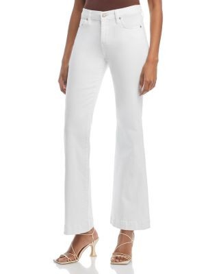 7 For All Mankind Slim Illusion Dojo High Rise Wide Leg Jeans in Luxe White