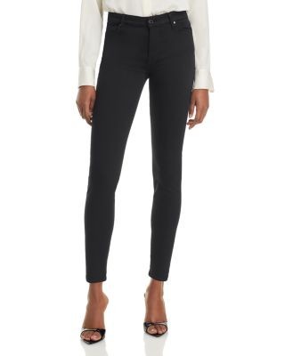 7 For All Mankind Slim Illusion High Rise Ankle Skinny Jeans in Luxe Black