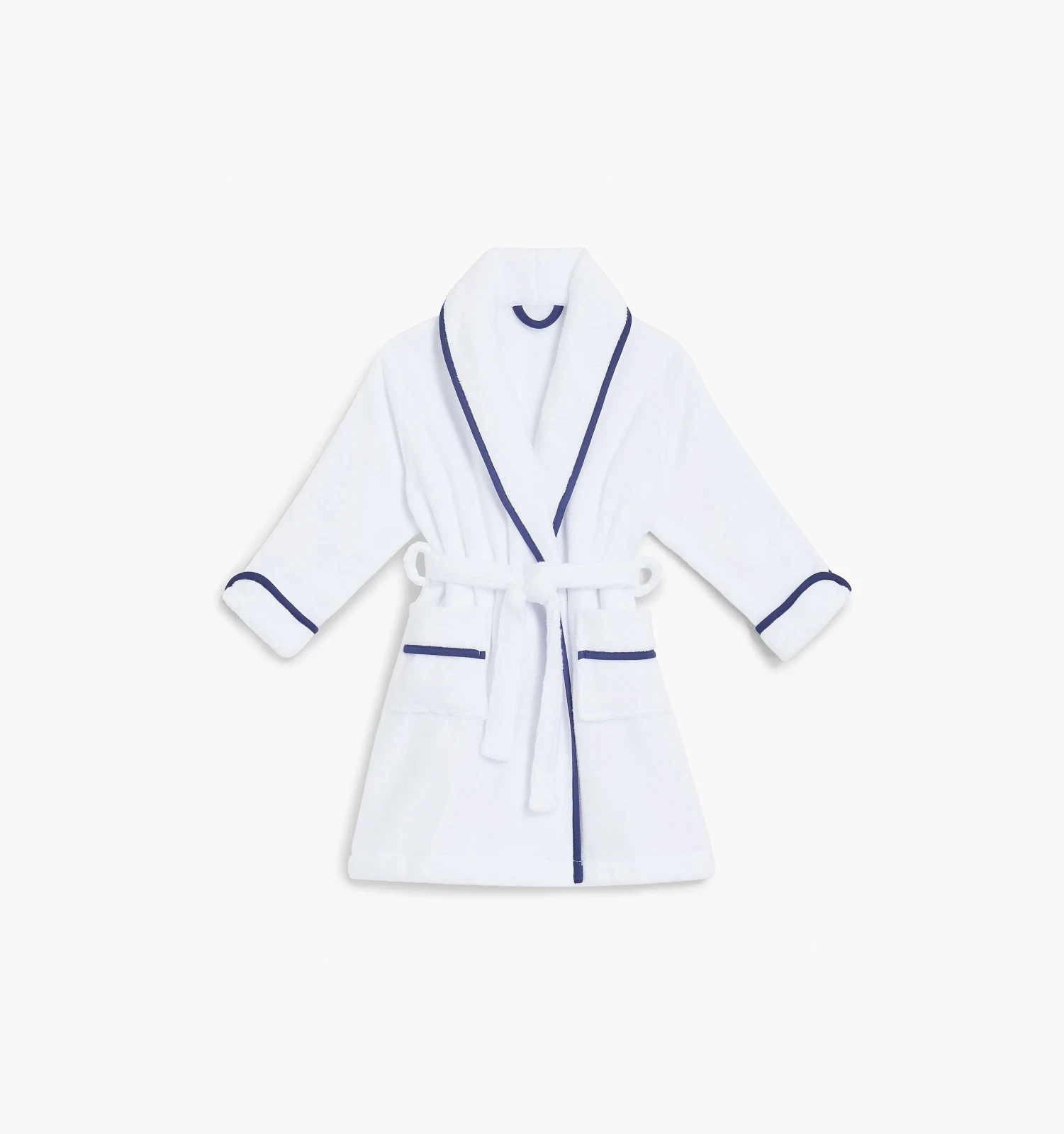 The Baby Hotel Robe - White/Navy