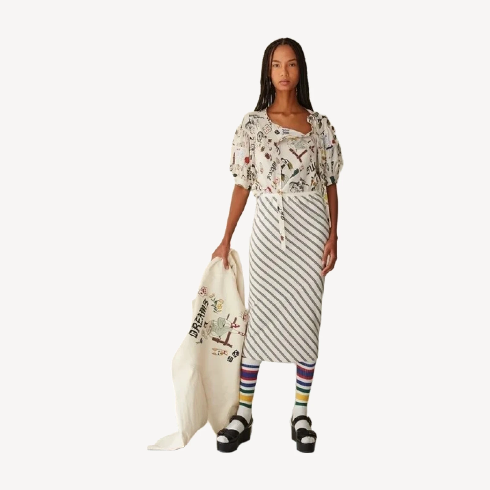 COLETTE SKIRT | NAVY STRIPE JERSEY