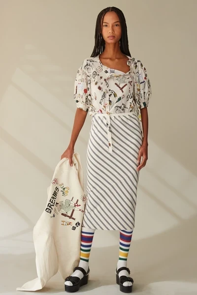 COLETTE SKIRT | NAVY STRIPE JERSEY