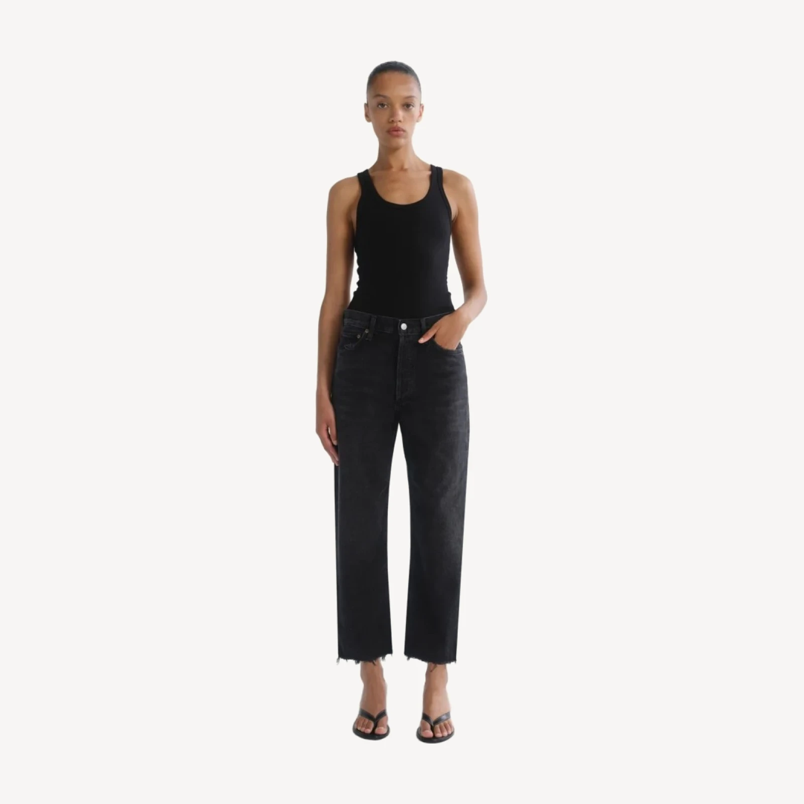 90's Crop Mid Rise Straight (Weightless) in Tar