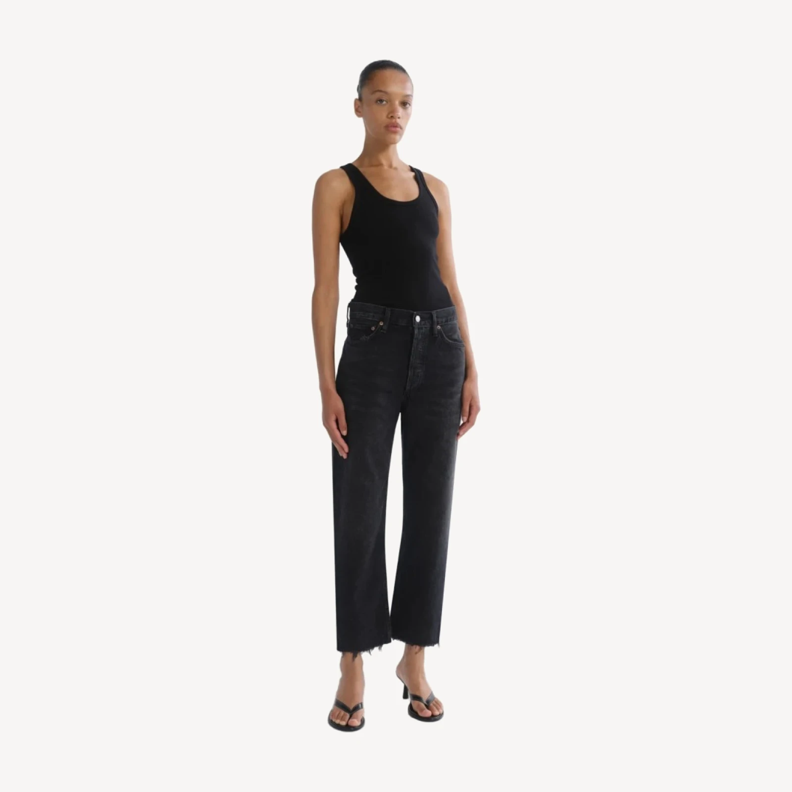 90's Crop Mid Rise Straight (Weightless) in Tar