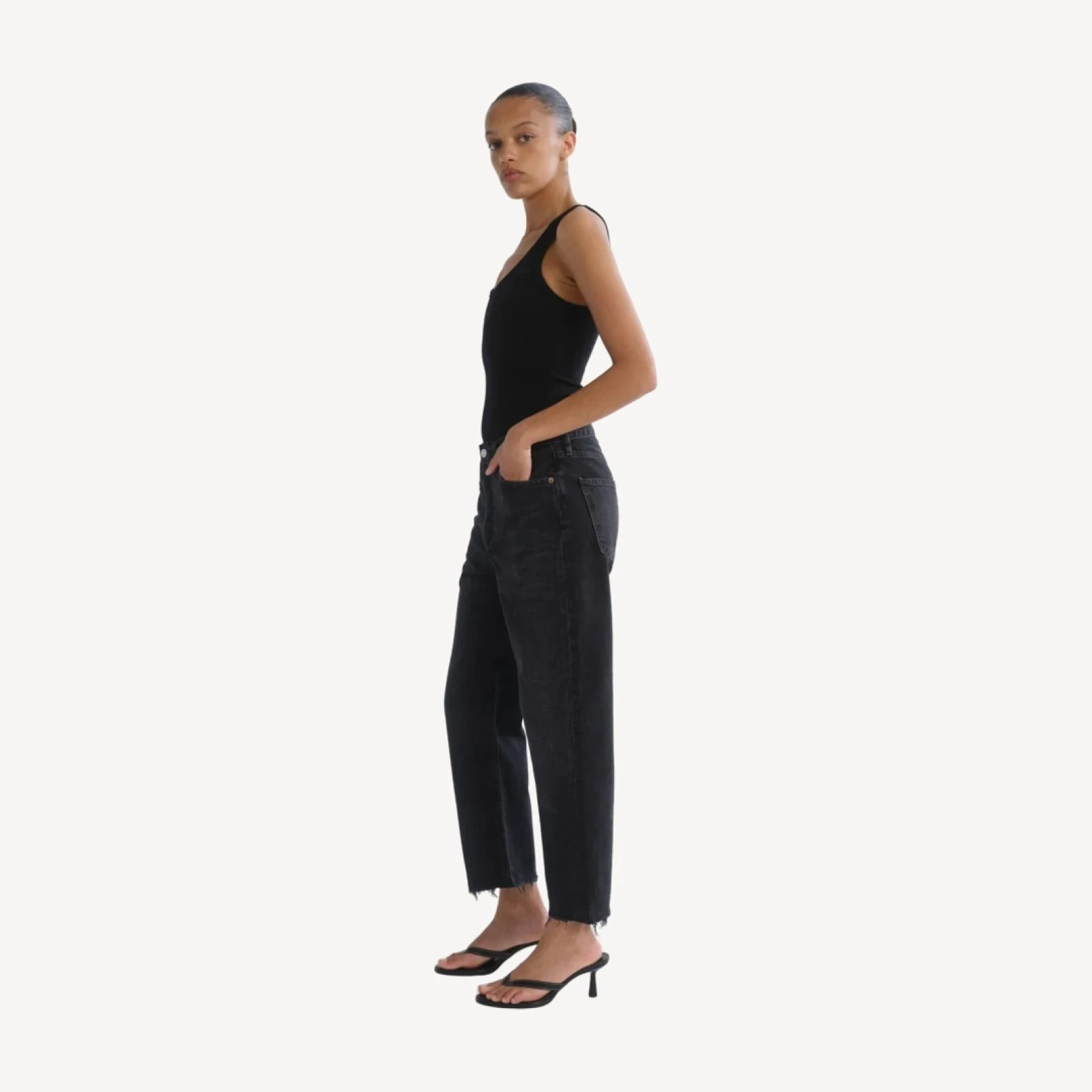 90's Crop Mid Rise Straight (Weightless) in Tar