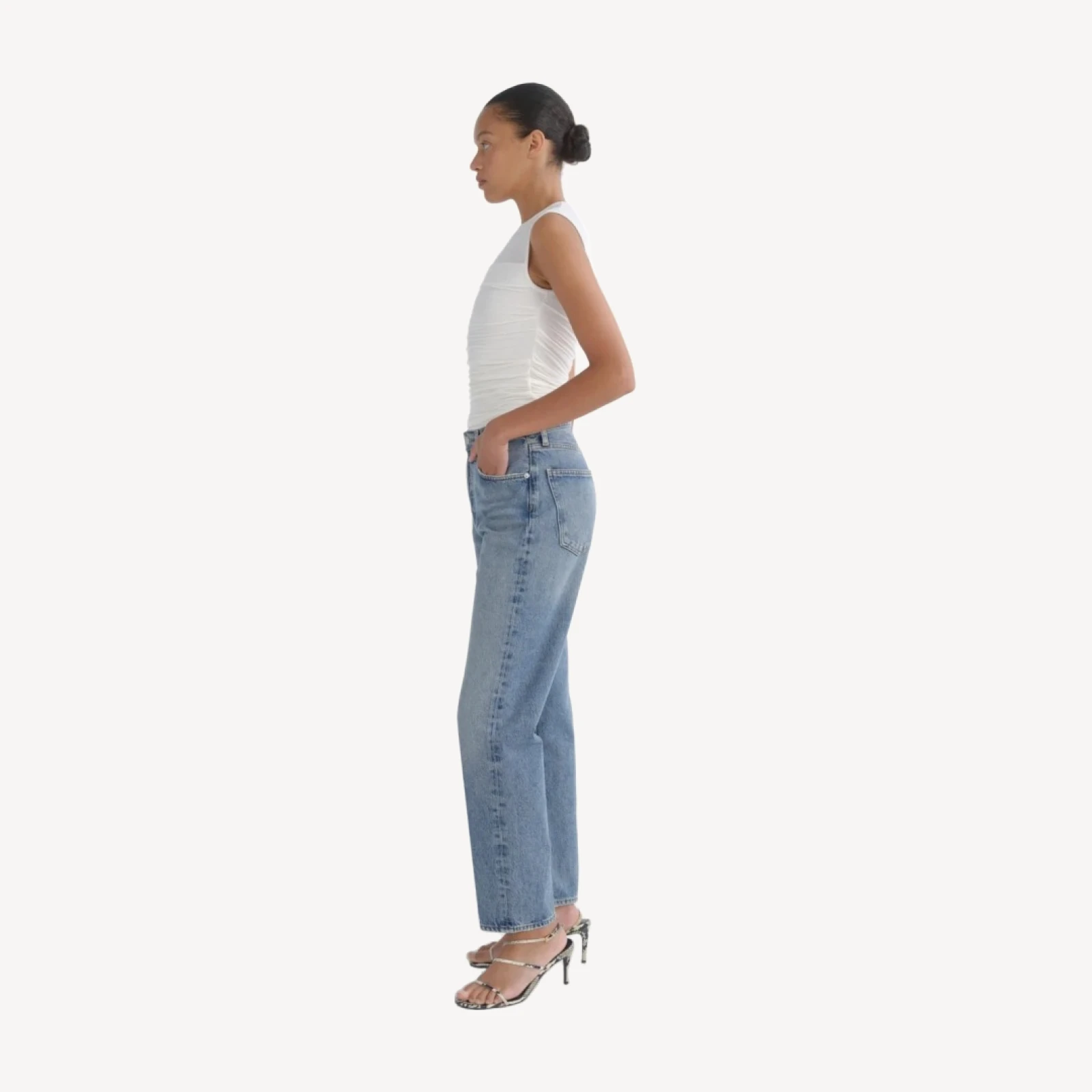 90's Pinch Waist High Rise Straight in Navigate