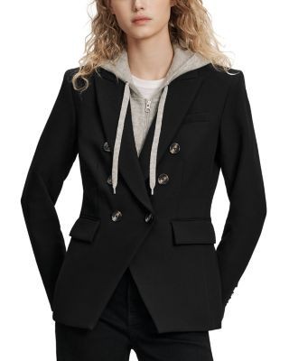 Veronica Beard Merino Wool & Cashmere Hoodie Dickey