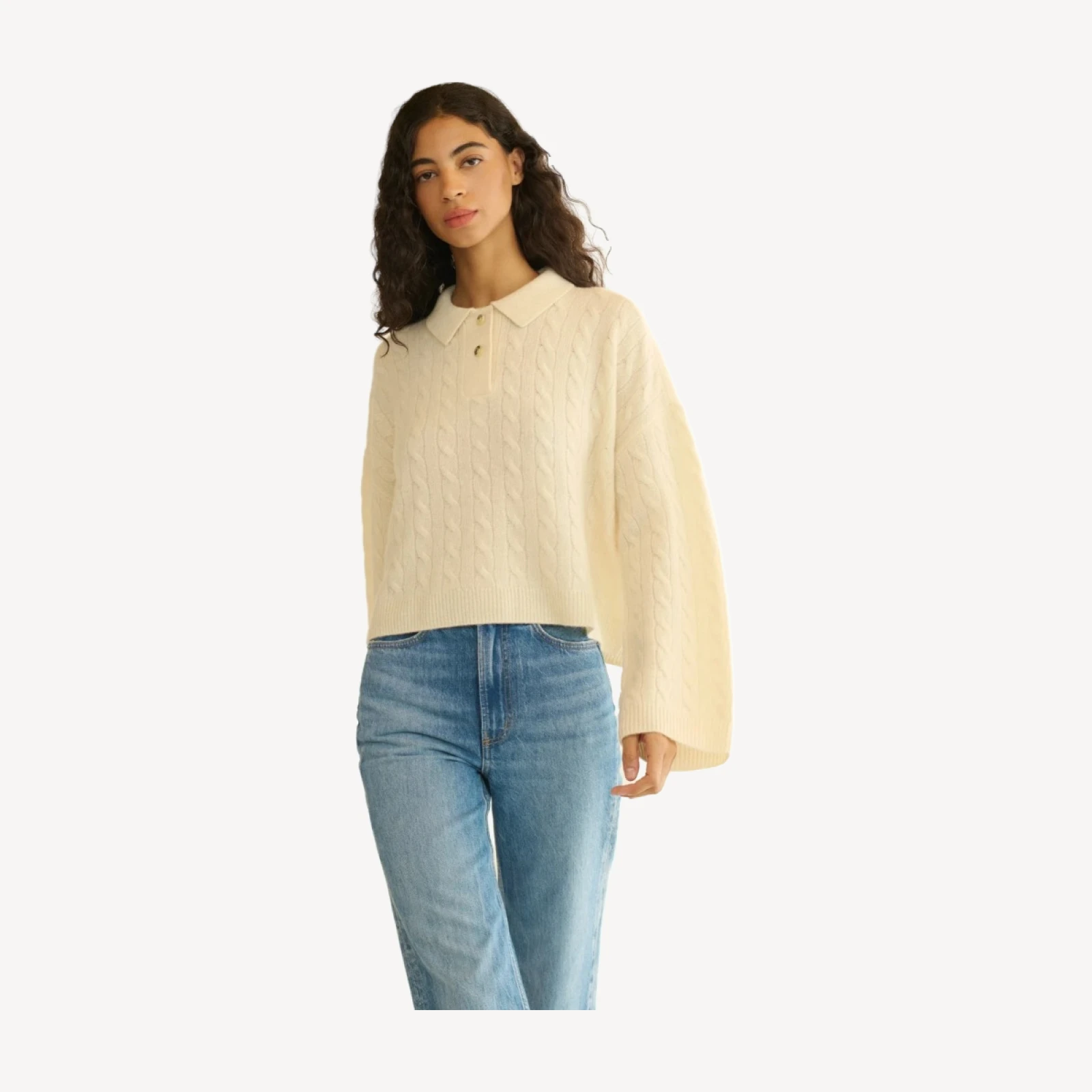 CAMBRIDGE CASHMERE SWEATER -- MAGNOLIA