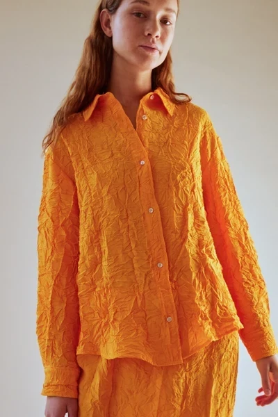 ALICE TOP | TANGERINE CRINKLE VISCOSE