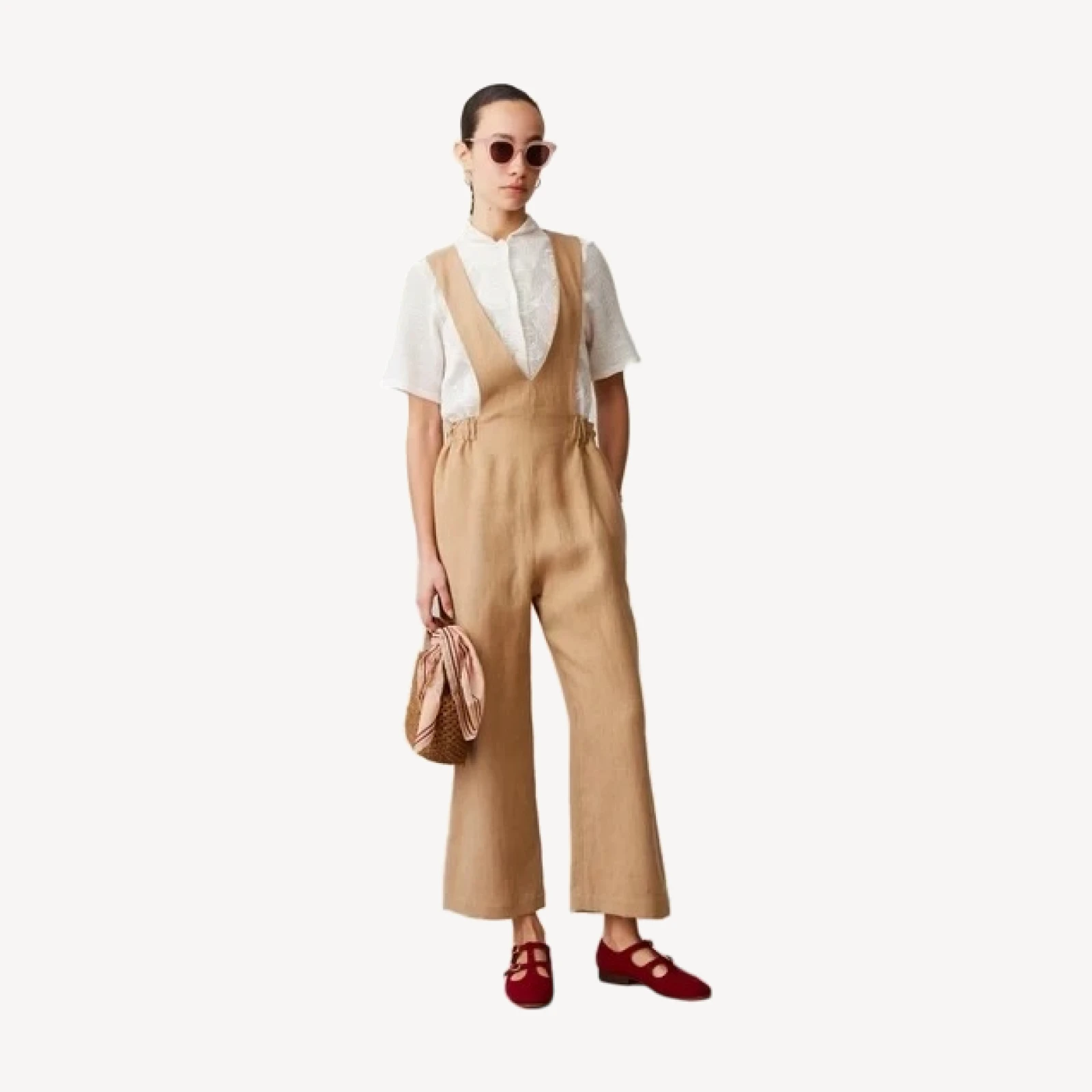 JERRY JUMPSUIT | OCHRE LINEN SUITING