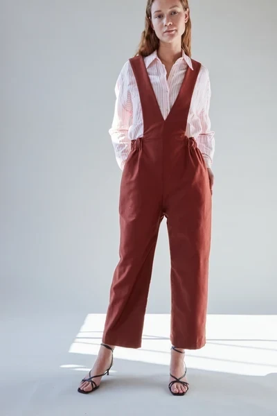 JERRY JUMPSUIT | AUBURN SATIN TWILL