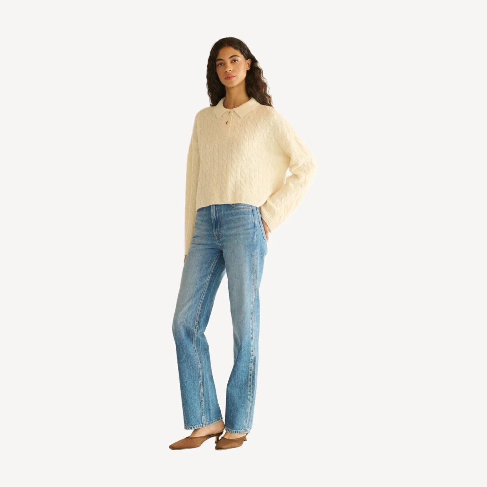 CAMBRIDGE CASHMERE SWEATER -- MAGNOLIA