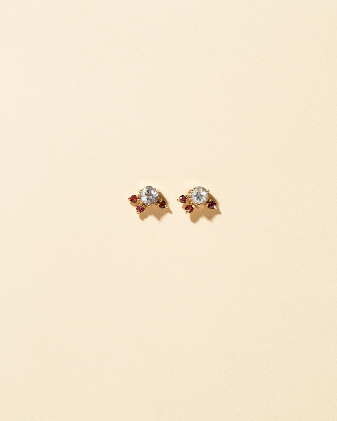 Aquamarine & Garnet Earrings
