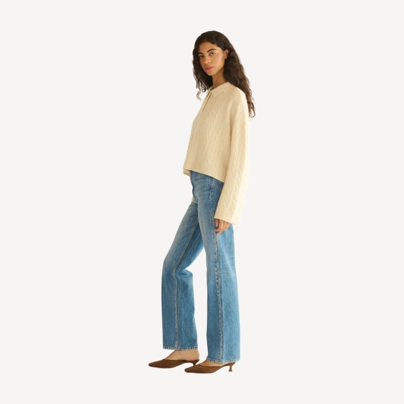 CAMBRIDGE CASHMERE SWEATER -- MAGNOLIA