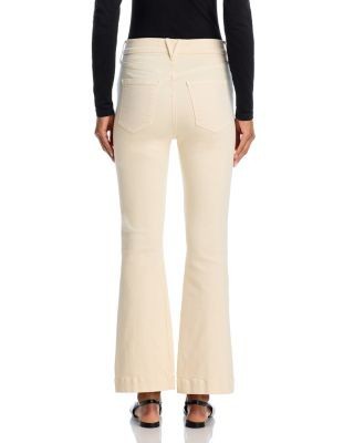 Veronica Beard Carson High Rise Ankle Flare Jeans in Ecru