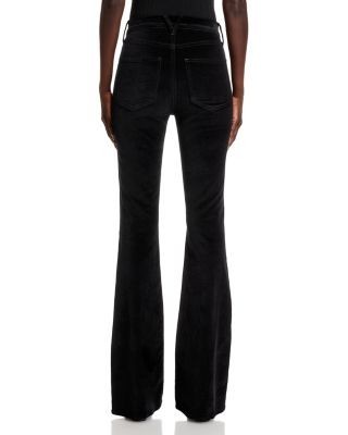 Veronica Beard Beverly High Rise Velveteen Skinny Flare Jeans in Black