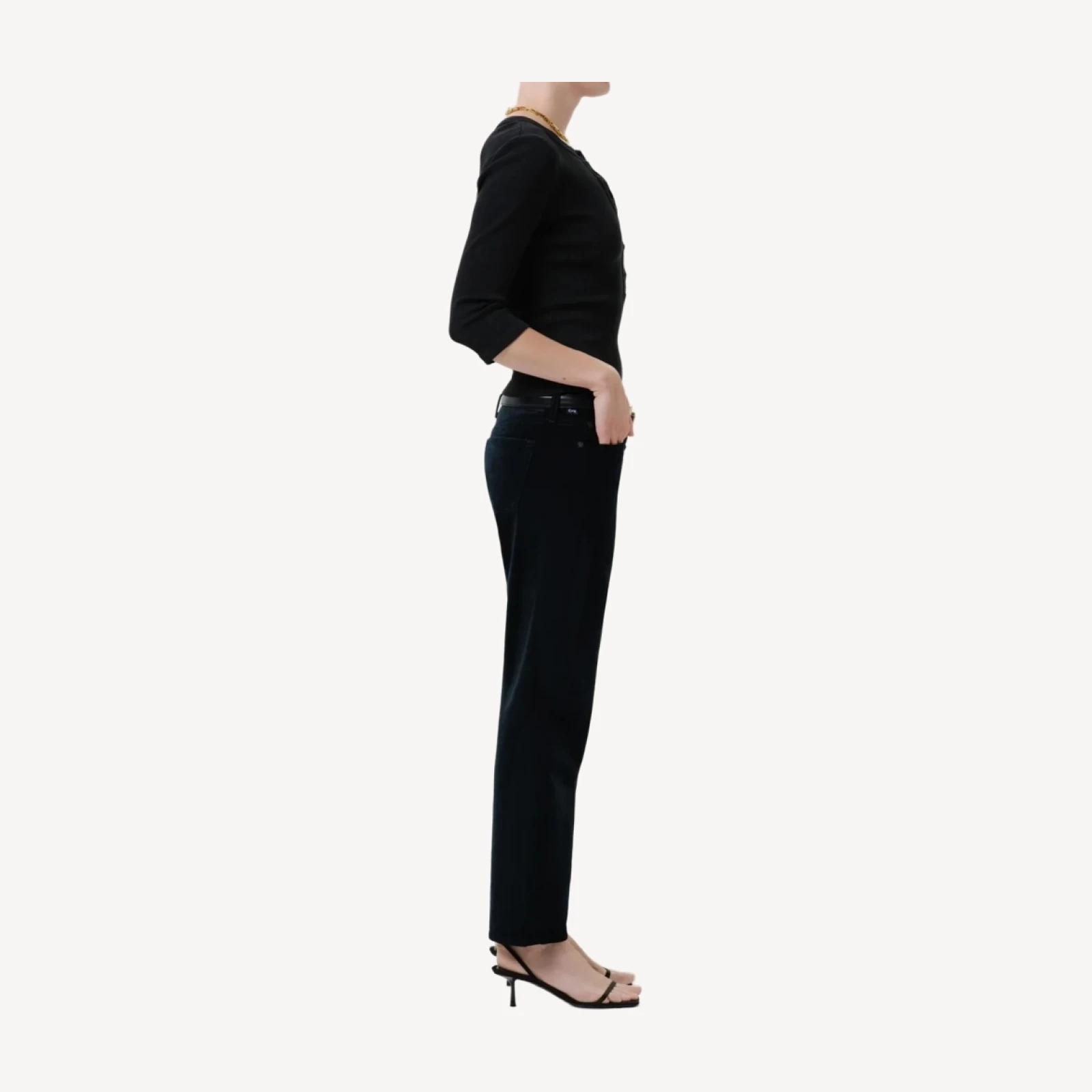 Anissa Stretch Velvet Straight Leg in Moss