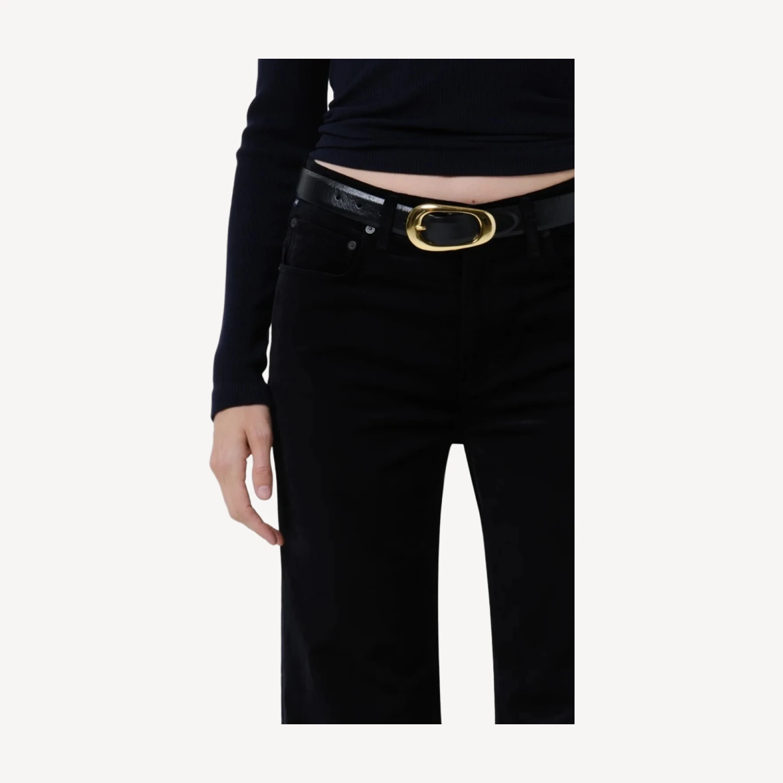 Kimberly 70's Stretch Velvet Flare in Onyx