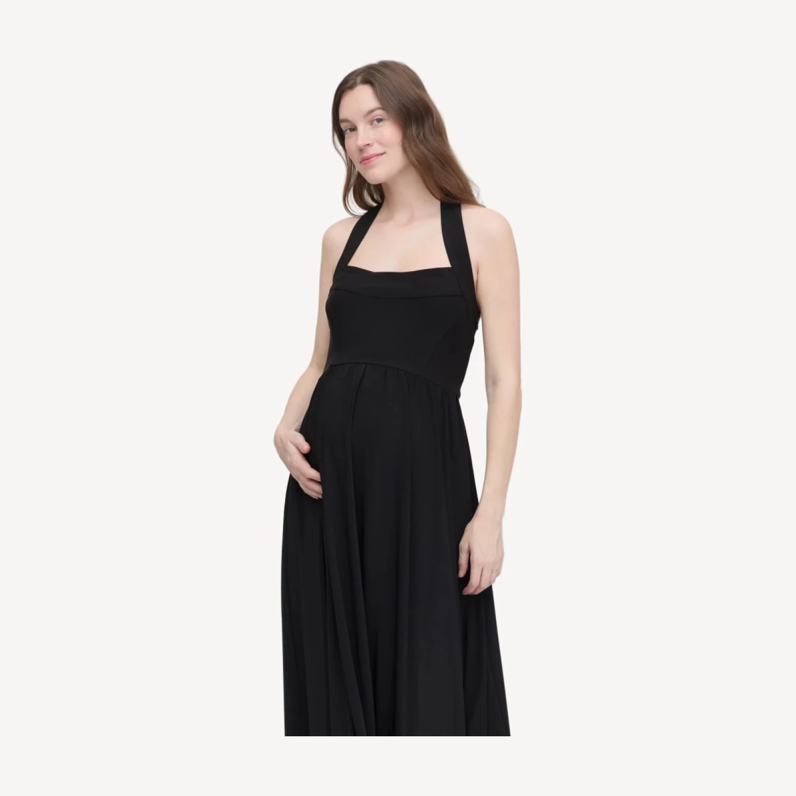 The Maternity Fleur Dress - Black Jersey