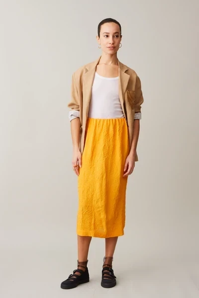 LAVY SKIRT | TANGERINE CRINKLE VISCOSE