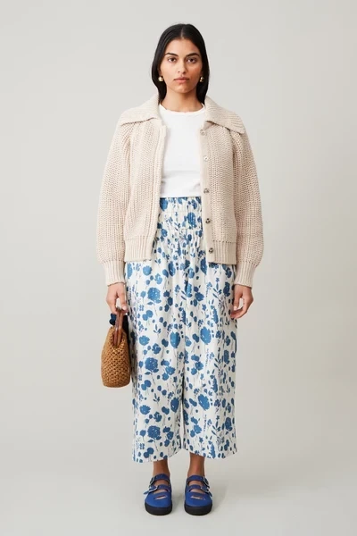 NORA PANT | BLUE FLOATING FLORAL LINEN