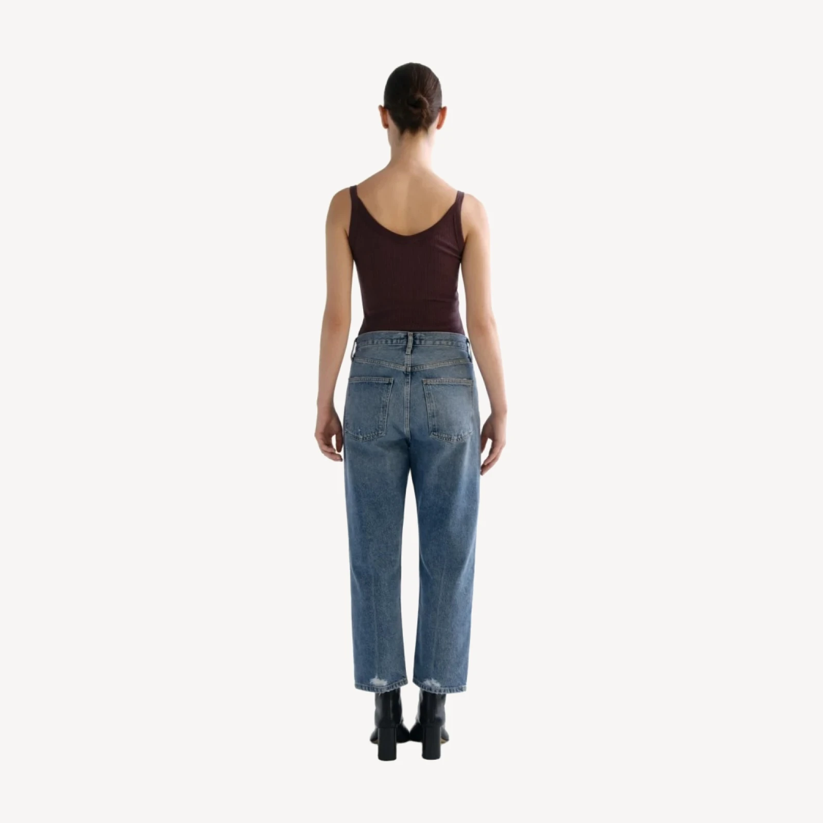 90's Crop Mid Rise Straight in Hooked