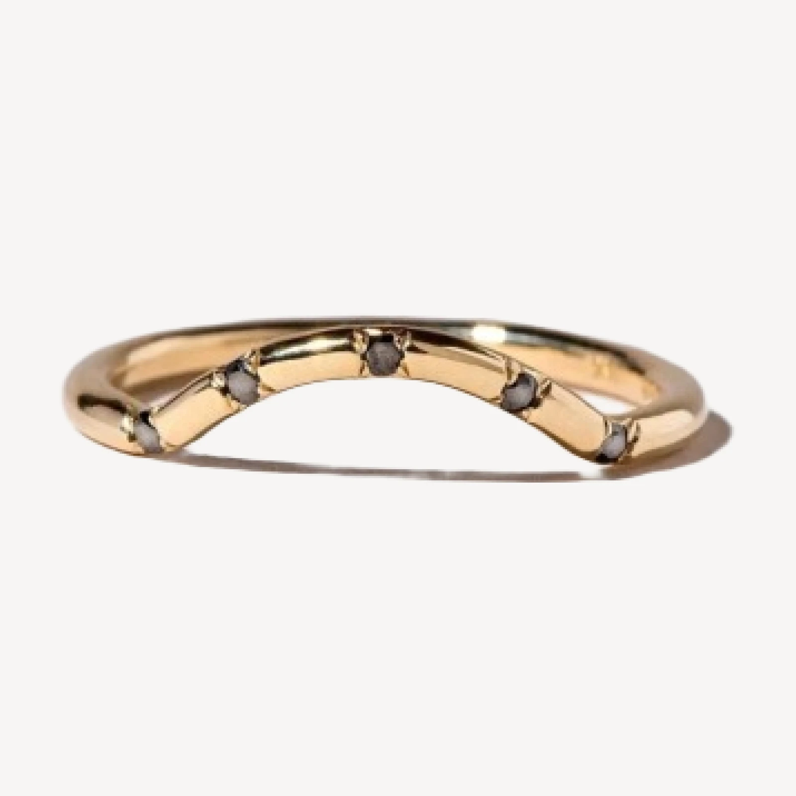 Mini Curve Band - Five Stone