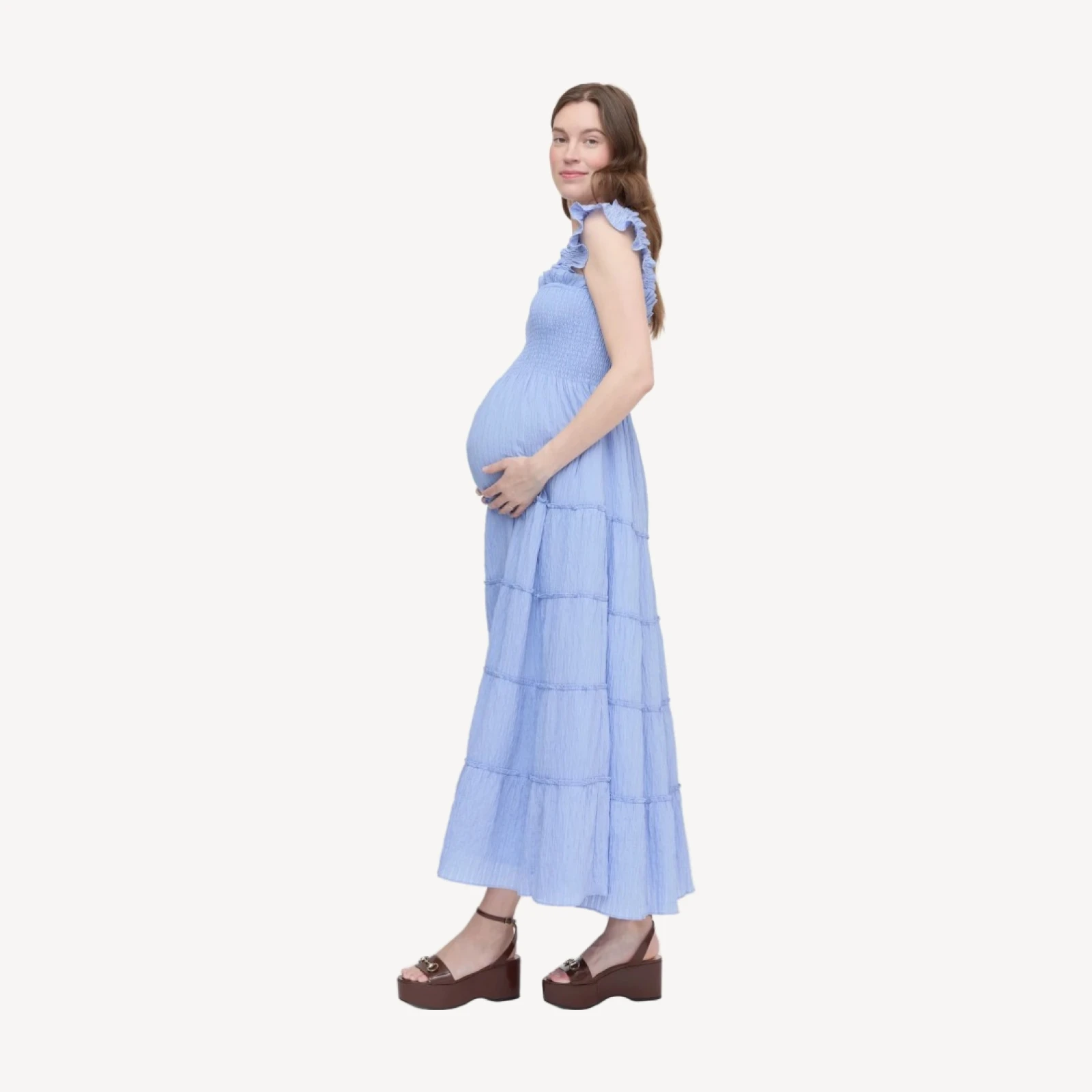 The Maternity Ellie Maxi Nap Dress - Bluebird