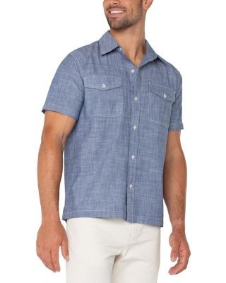 Liverpool Los Angeles Short Sleeve Button Up Chambray Shirt