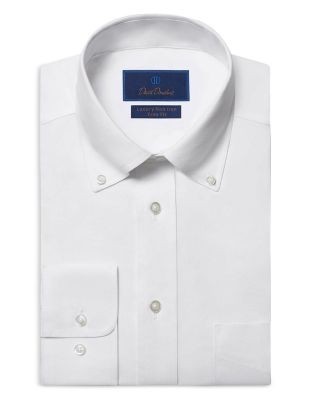 David Donahue Trim Fit Pinpoint Oxford Non Iron Dress Shirt