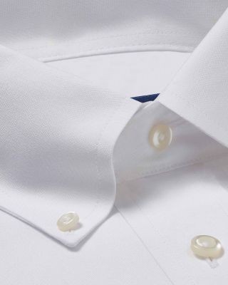 David Donahue Trim Fit Pinpoint Oxford Non Iron Dress Shirt