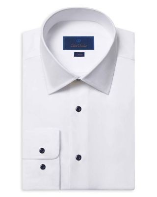 David Donahue Super Fine Twill Trim Fit Dress Shirt