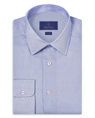 David Donahue Slim Fit Printed Dress Shirt