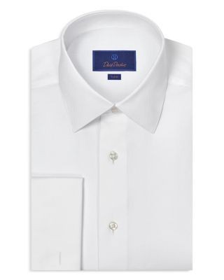 David Donahue Slim Fit Dobby French Cuff Formal Shirt