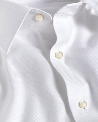 David Donahue Slim Fit Dobby French Cuff Formal Shirt