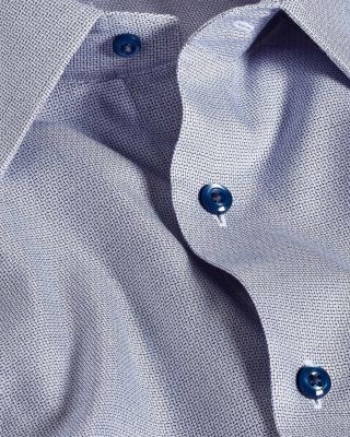 David Donahue Trim Fit Silk Blend Herringbone Dress Shirt