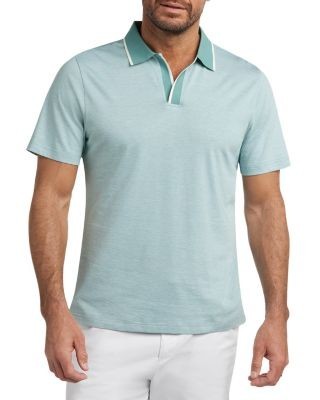 David Donahue Hemingway Cotton Silk Polo Shirt