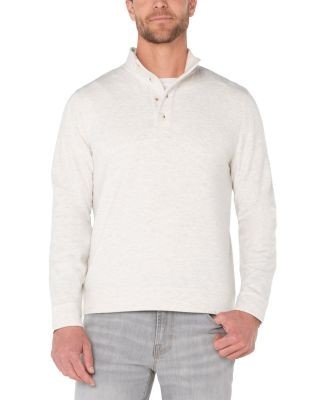 Liverpool Los Angeles Mock Neck Button Placket Pullover Shirt