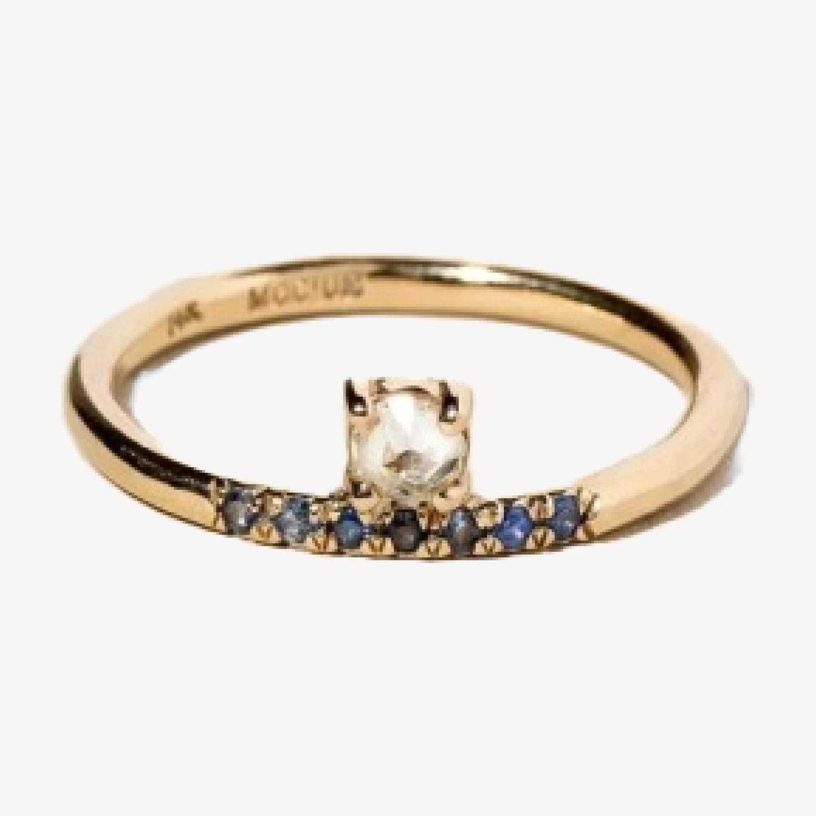 Stacked Ring - White Diamond & Sapphire