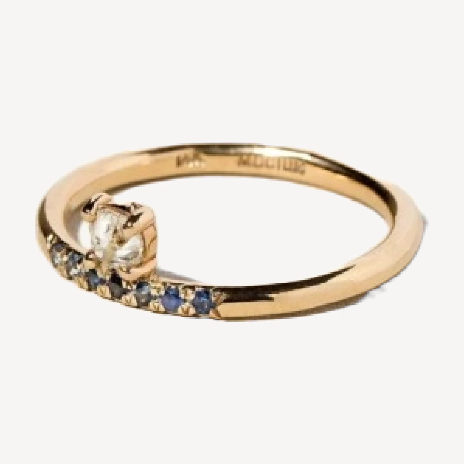 Stacked Ring - White Diamond & Sapphire