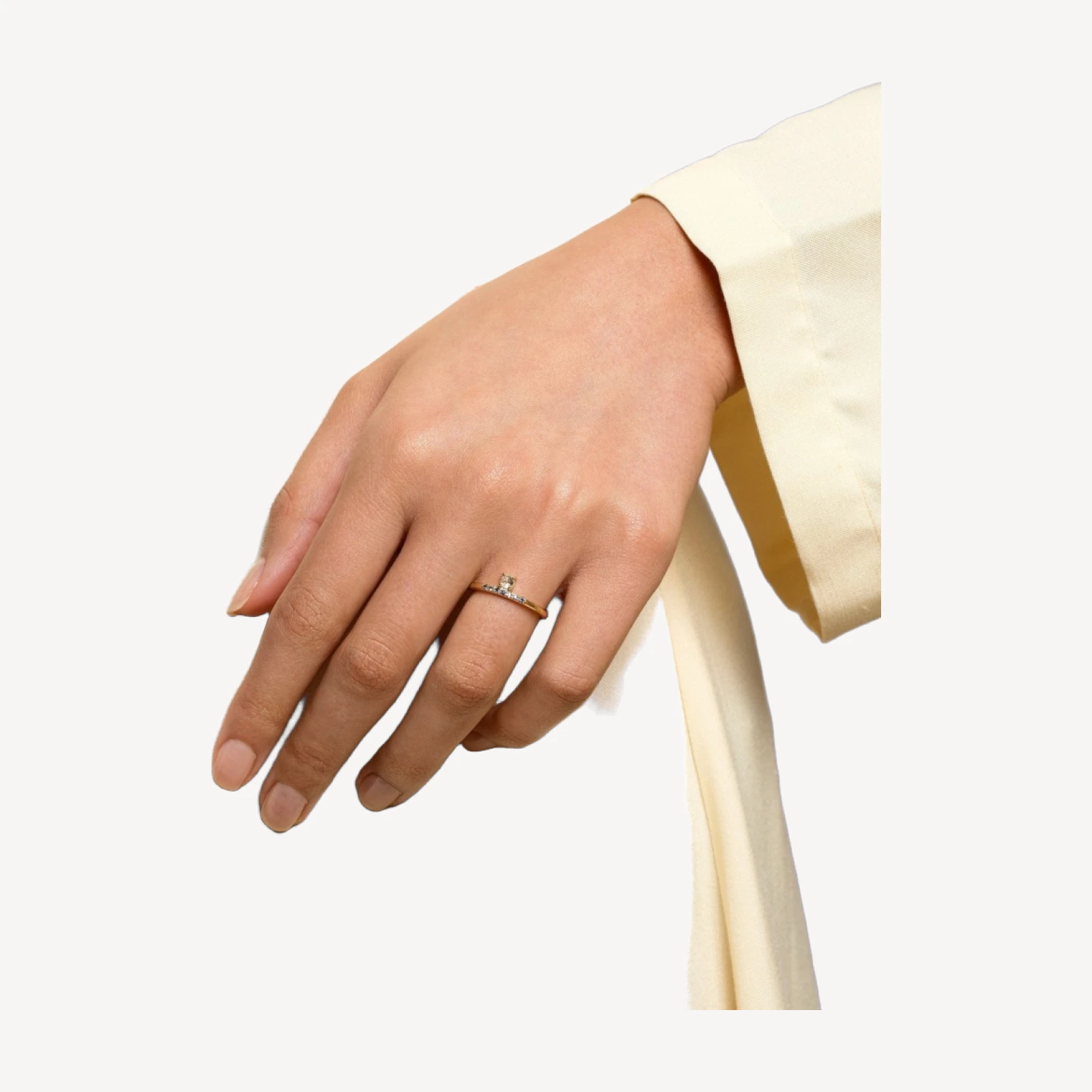 Stacked Ring - White Diamond & Sapphire