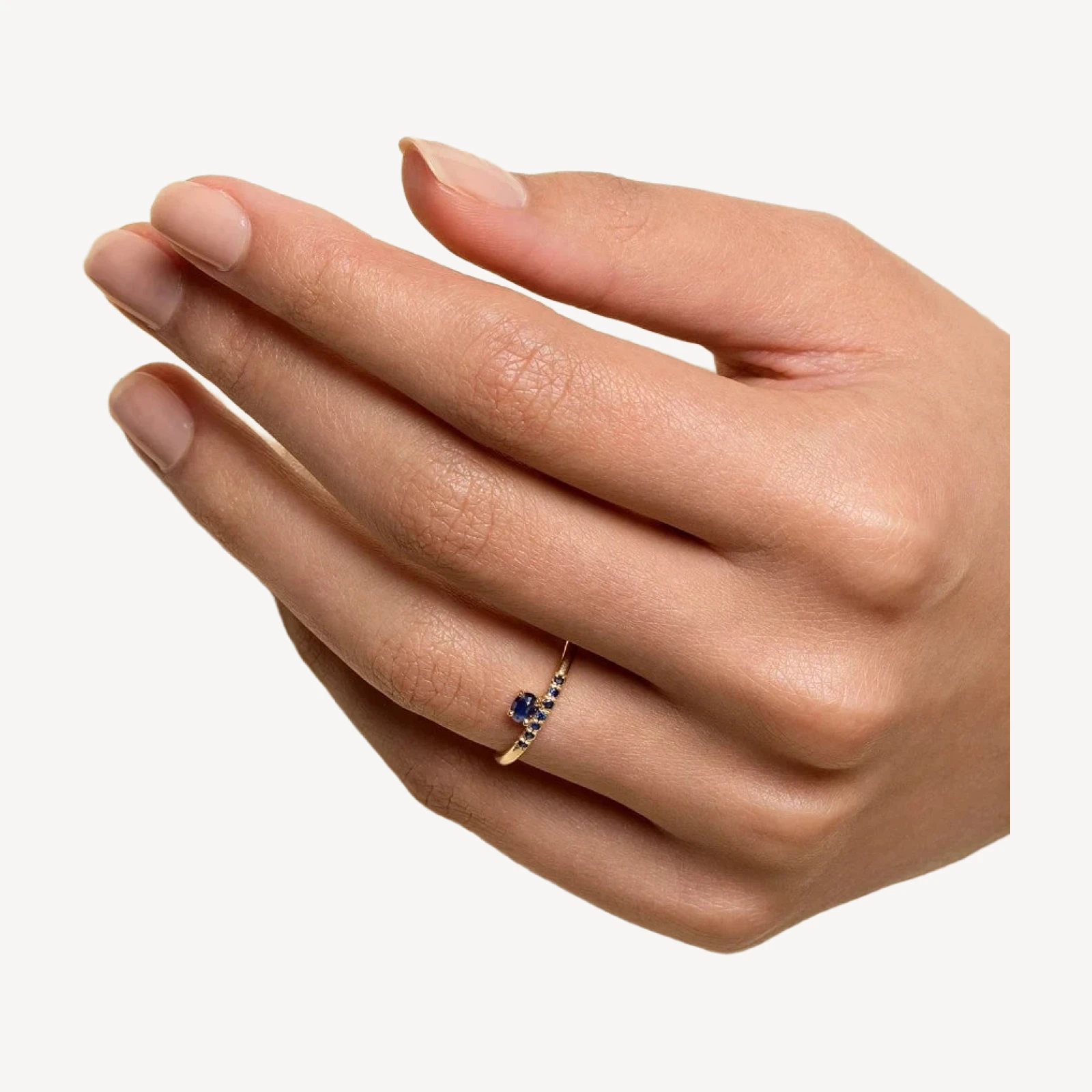 Stacked Ring - Sapphire & Black Diamond