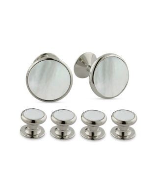 David Donahue Mother Of Pearl Inlay Stud & Cufflink Set