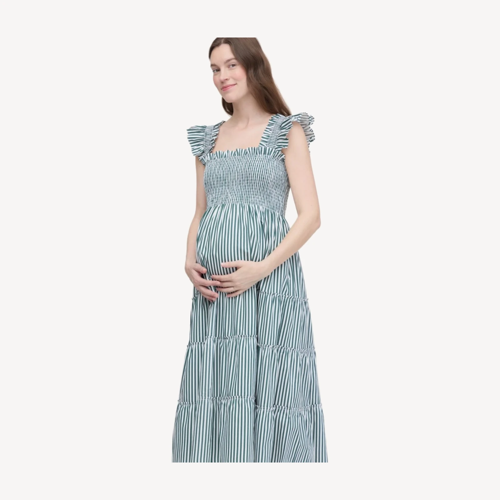 The Maternity Ellie Nap Dress - Green Stripe