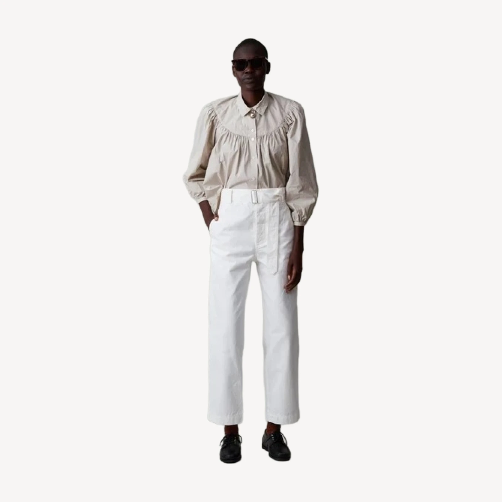 LESLIE PANT | OPTIC WHITE WASHED TWILL