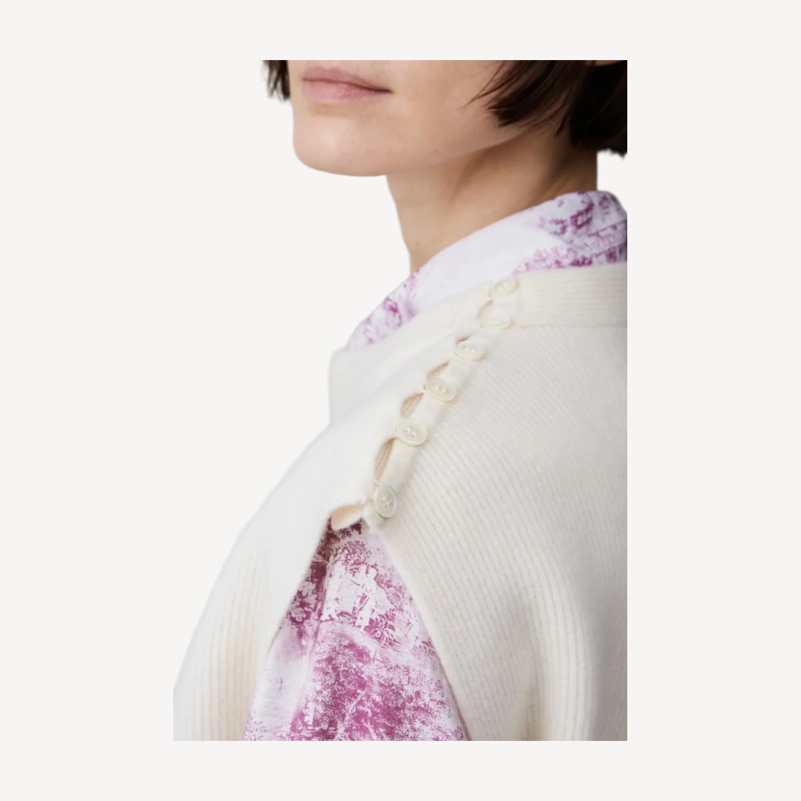 ELLEN SWEATER VEST | CREAM BOILED WOOL