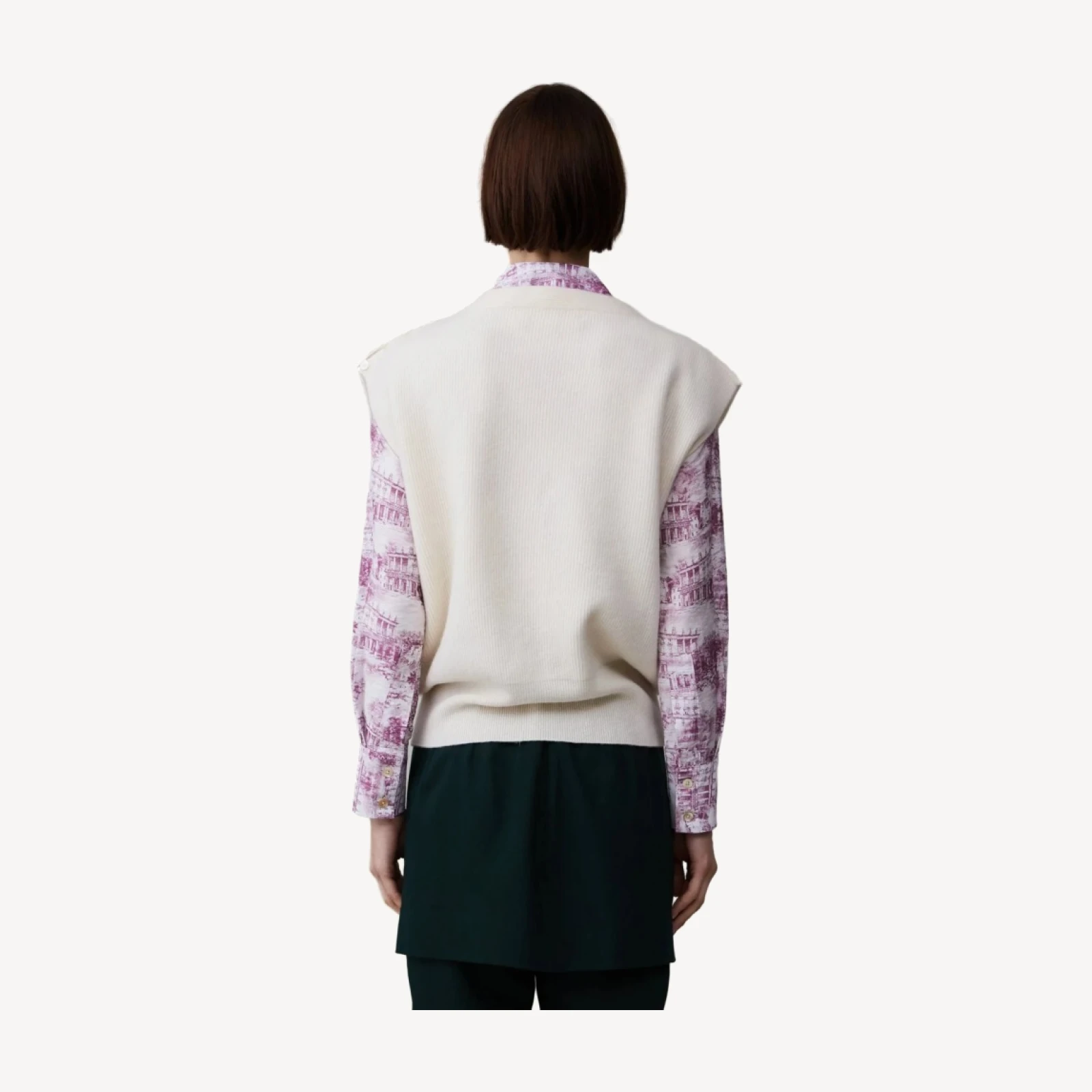 ELLEN SWEATER VEST | CREAM BOILED WOOL