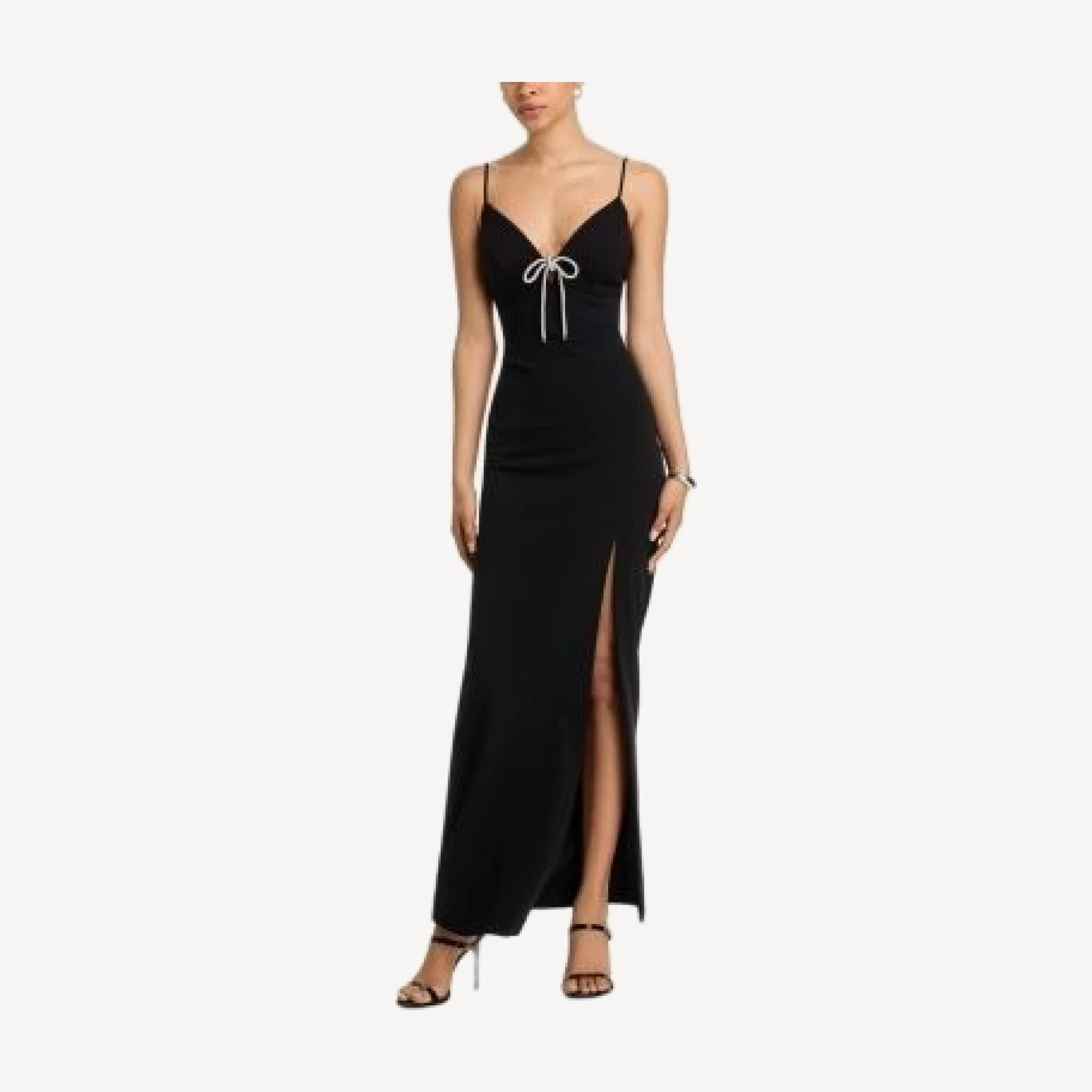Aqua V Neck Slit Front Dress - Exclusive