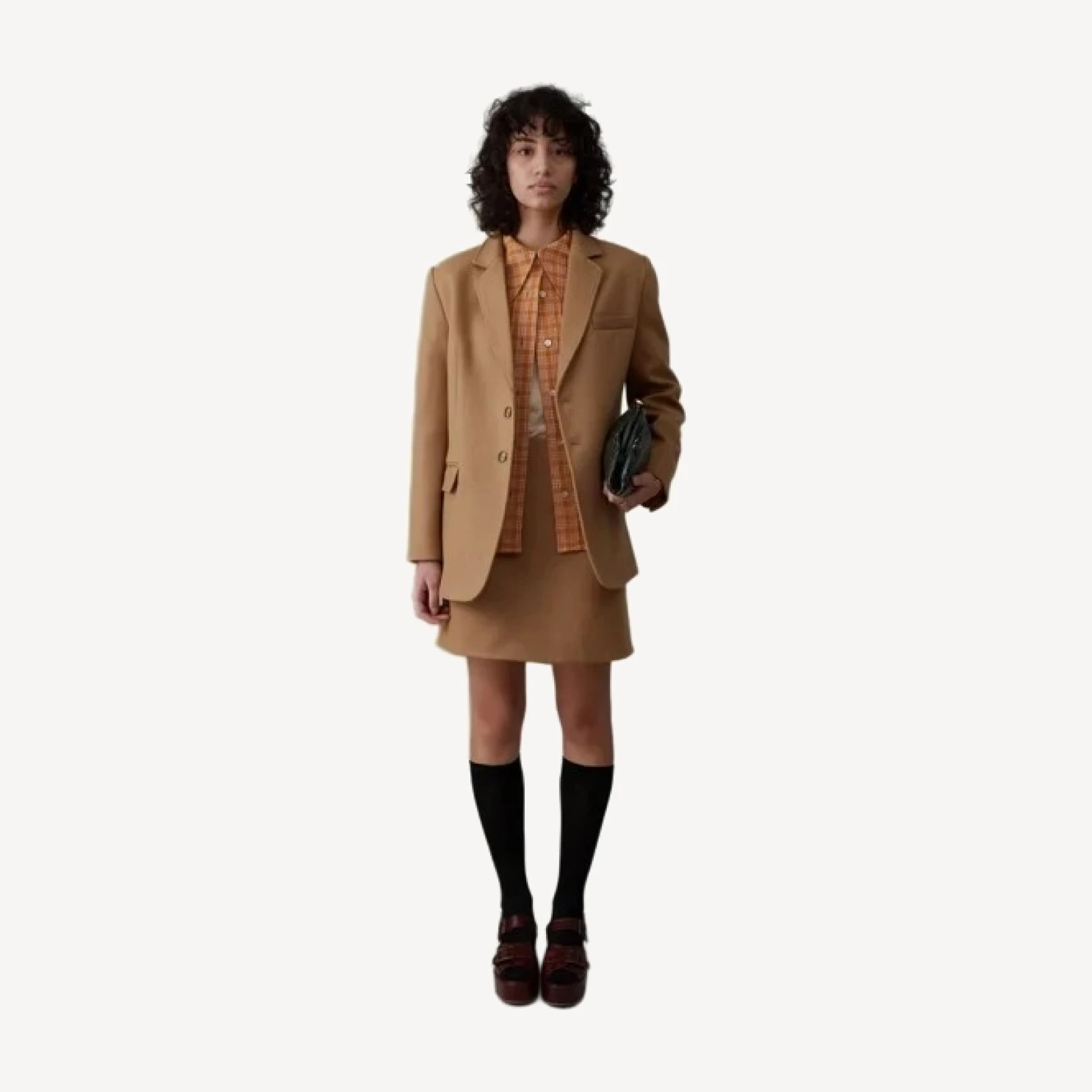LIBBY SKIRT | CAMEL MELTON WOOL